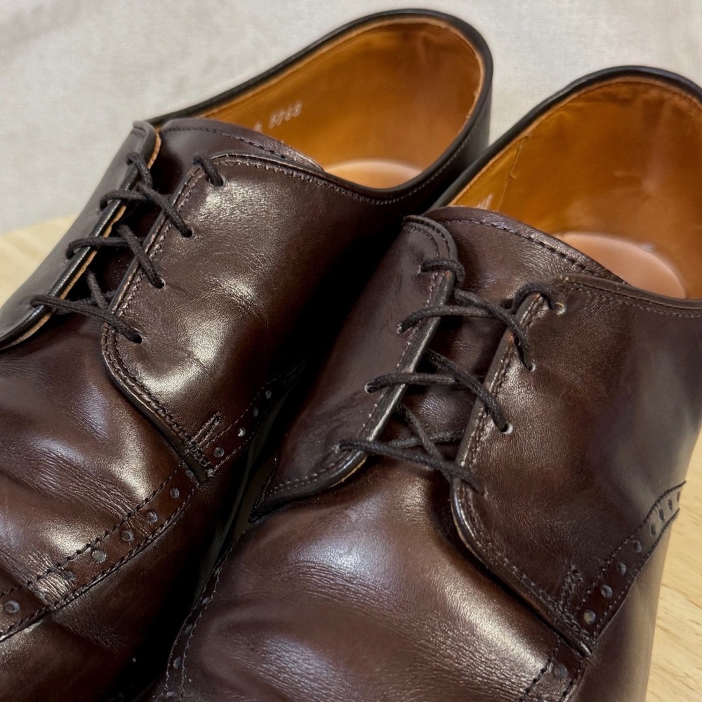 Allen Edmonds Wendell Mens 11.5 B Brown Leather Split Toe Derby Dress Shoes 5768 - Picture 8 of 16